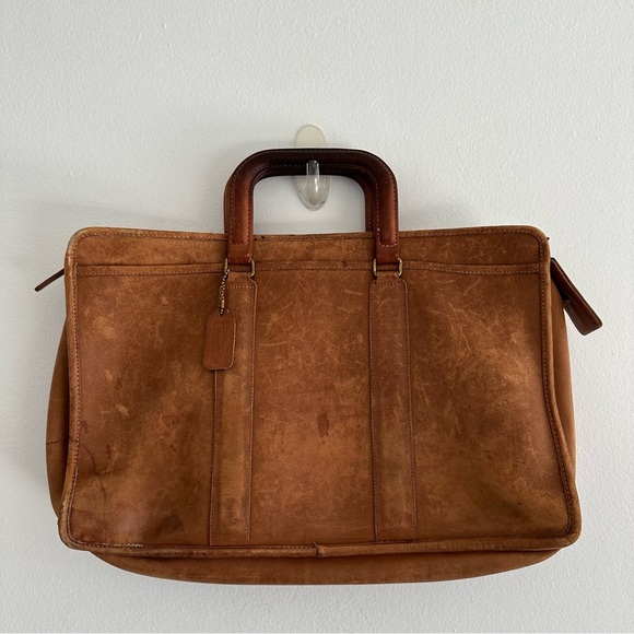 Vintage Coach Briefcase Handbag Brown Leather - Picture 14 of 16